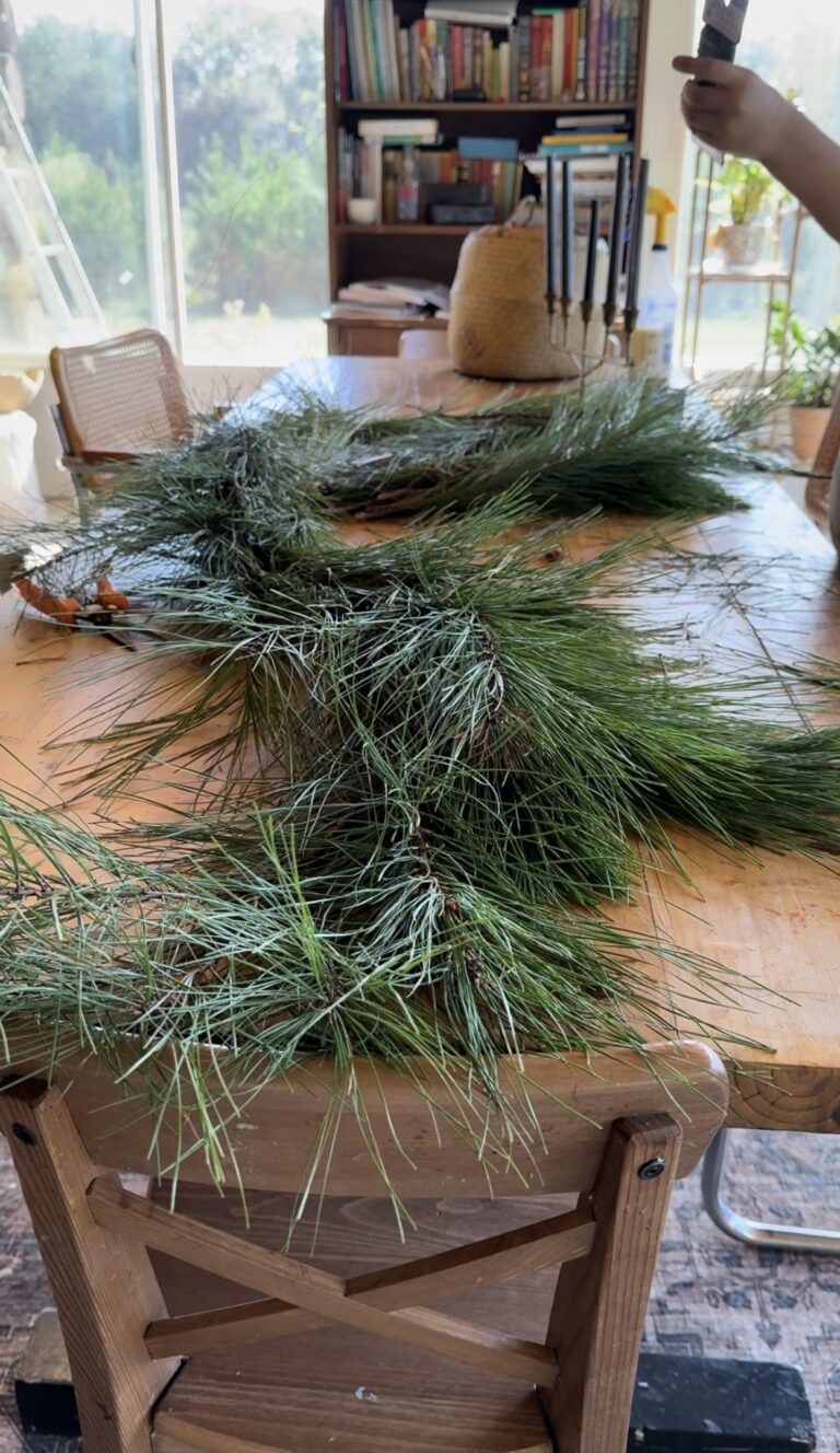 How I Made a Beautiful Christmas DIY Garland Using Just Pine Branches and Wire