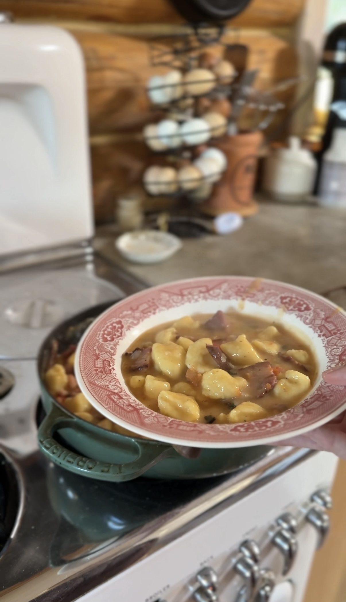 Summer Gnocchi with Garden Heirloom Tomatoes in Cream Sauce